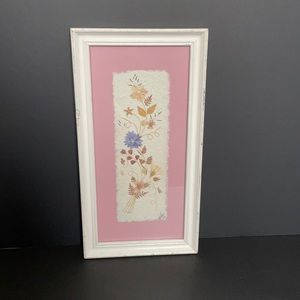 Framed Handcrafted Real Dried Flowers Floral Picture 1994 Home decor Wall Art